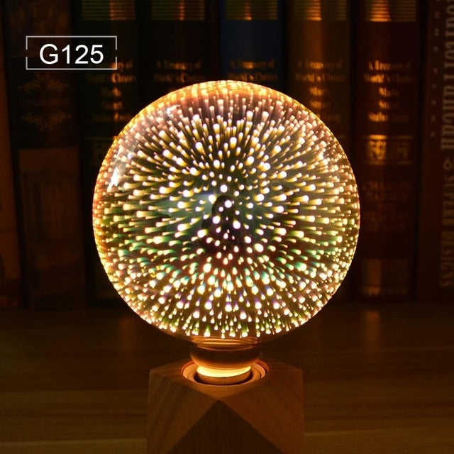3D Fireworks Effect Vintage Incandescent Bulbs Retro Edison lamp E27 110V-220V Decoration lights A60 ST64 G80 G95 G125