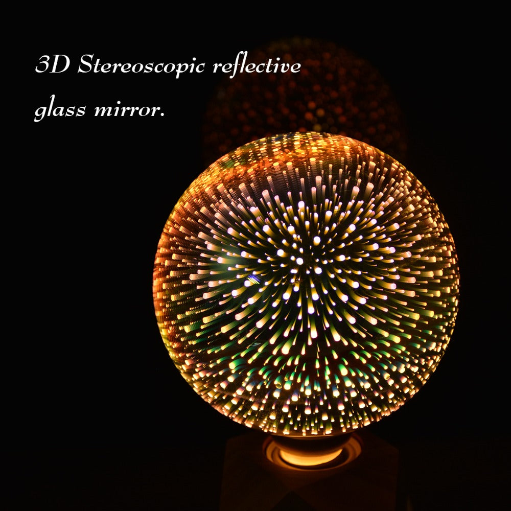 3D Fireworks Effect Vintage Incandescent Bulbs Retro Edison lamp E27 110V-220V Decoration lights A60 ST64 G80 G95 G125