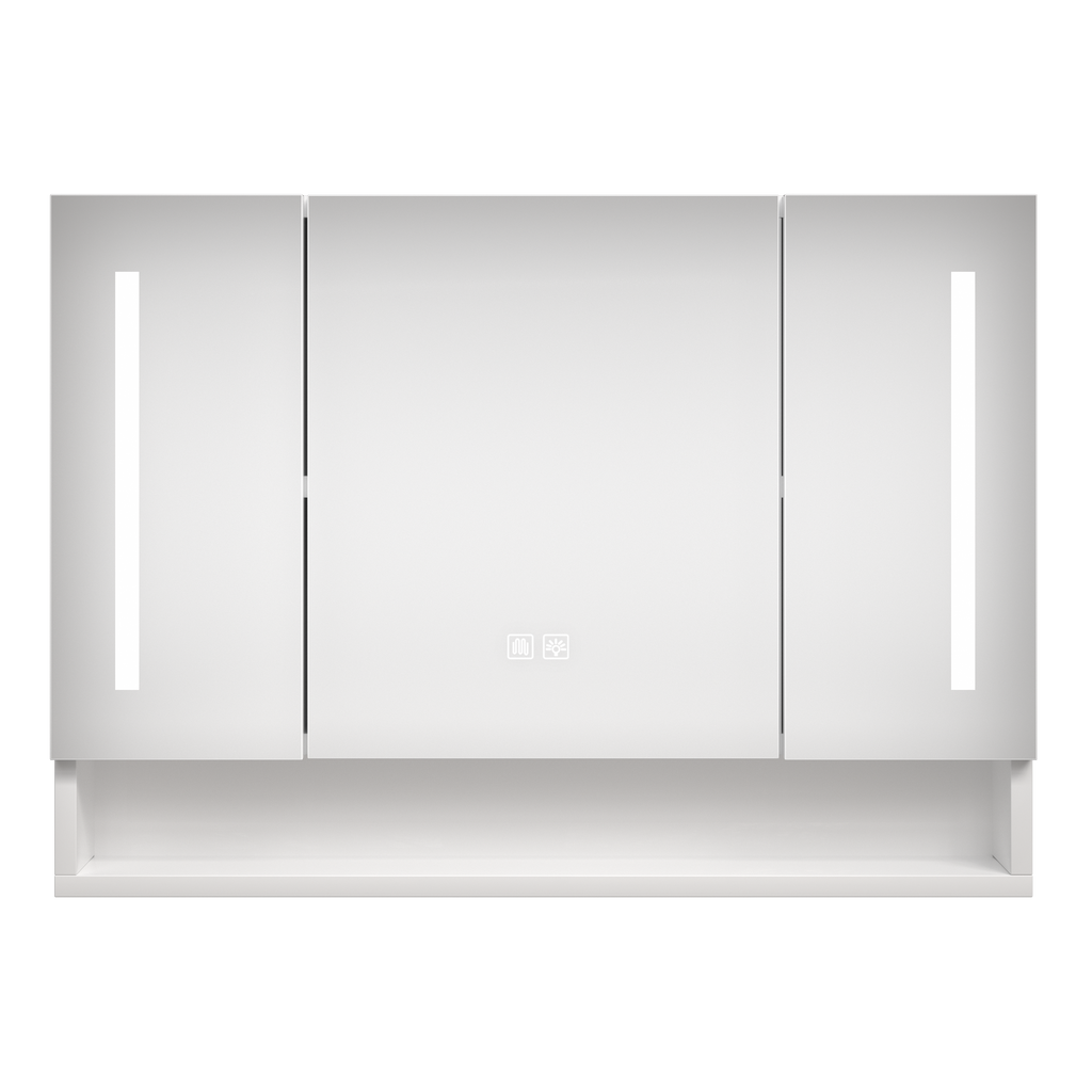 Modern 39x28 inch bathroom cabinets, medicine cabinets with mirrors and LED lights, and bathroom storage cabinets