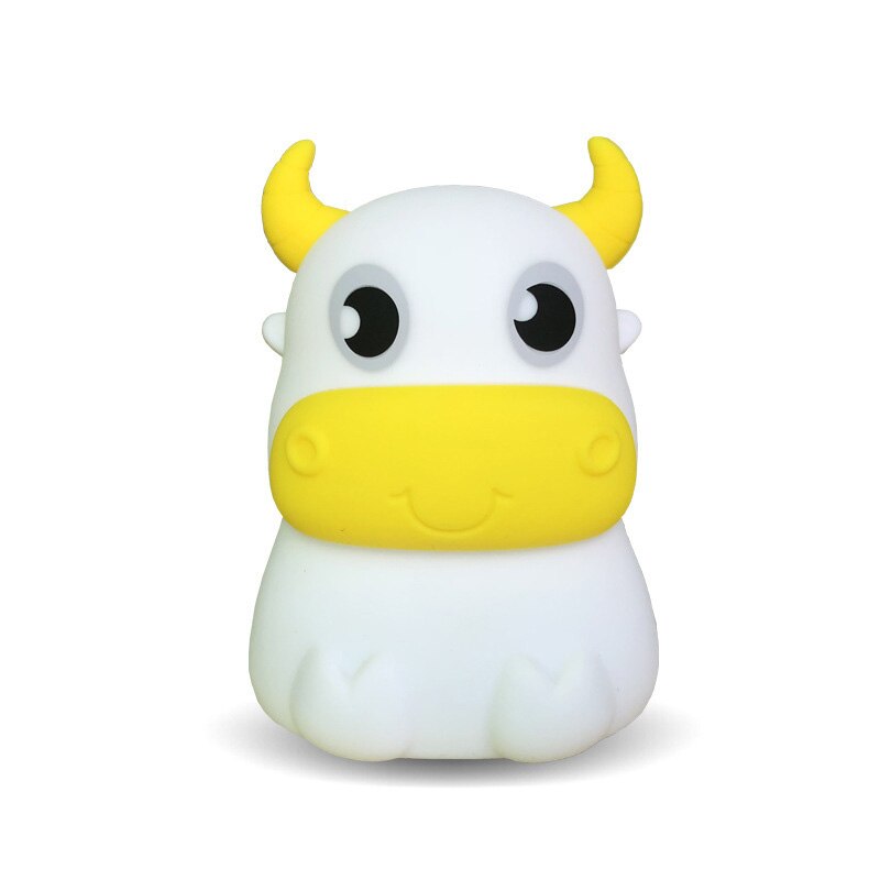 colorful dull cow silicone night light led creative dream bedroom bedside patted with sleeping lights