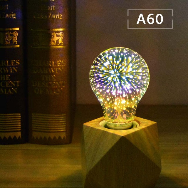 3D Fireworks Effect Vintage Incandescent Bulbs Retro Edison lamp E27 110V-220V Decoration lights A60 ST64 G80 G95 G125