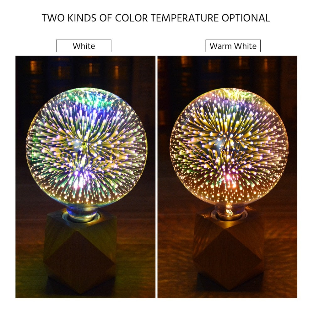 3D Fireworks Effect Vintage Incandescent Bulbs Retro Edison lamp E27 110V-220V Decoration lights A60 ST64 G80 G95 G125