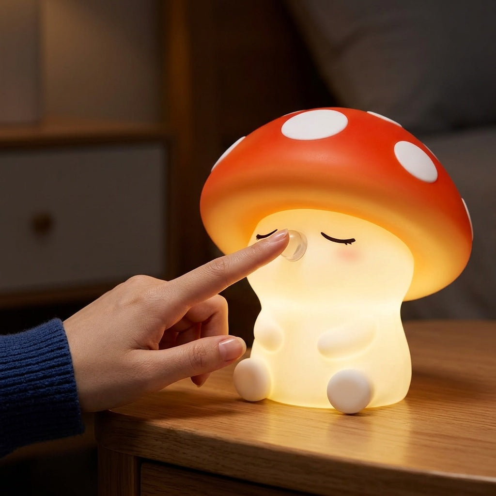Mushroom Night Light with Soft Ambient Glow