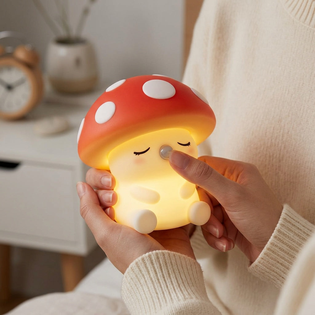 Mushroom Night Light with Soft Ambient Glow