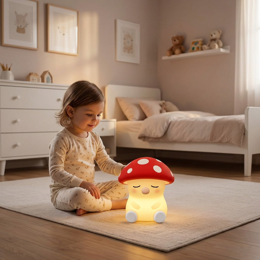Mushroom Night Light with Soft Ambient Glow