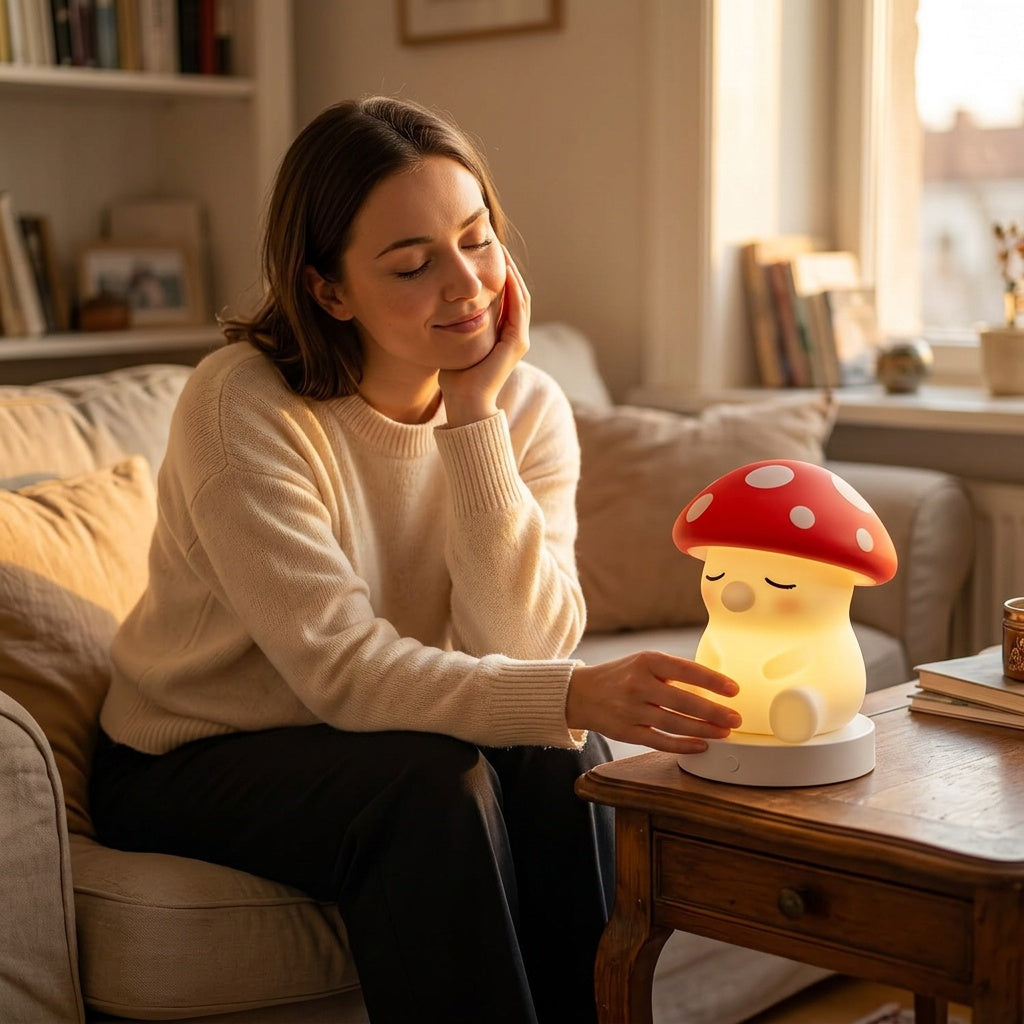 Mushroom Night Light with Soft Ambient Glow